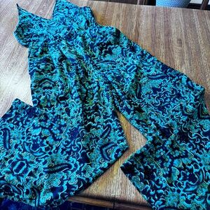 H&M Conscious Collection Jumpsuit Size 8 Black Green Romper